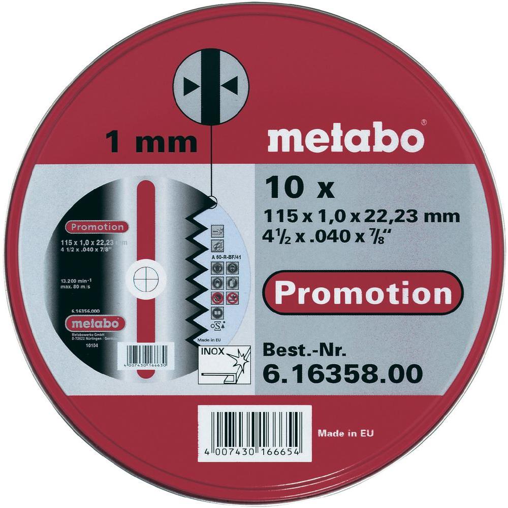 Увеличенная фотография Диск отрезной Metabo (115x1.0x22) 10 штук